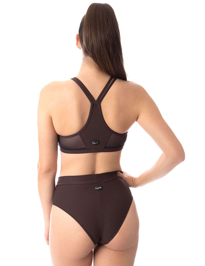 Mesh sports bra Victoria | Sports bra | Color: black / leopard mesh | Women's sports bra | Sportovní podprsenka | Sport-BH | Brassiere sport | Dragonfly Pole Dance Clothes and Bikram Hot Yoga Outfit