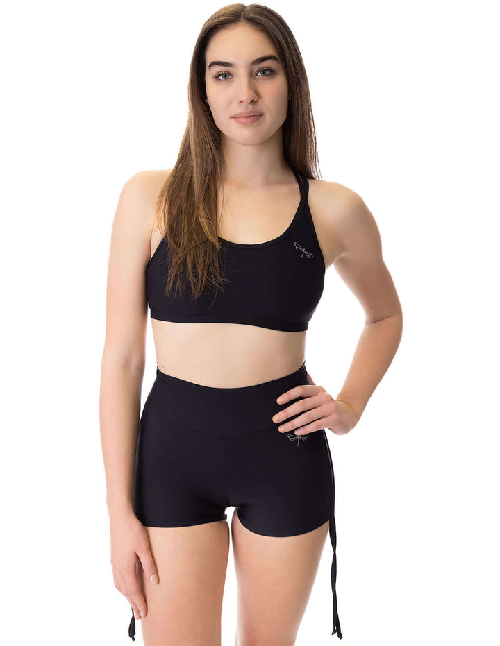 | Shorts | Color: burgundy | High Waist Drawstring Pole Shorts | Pole dance šortky se stahovacími šňůrkami | Short pole dance avec drawstrings