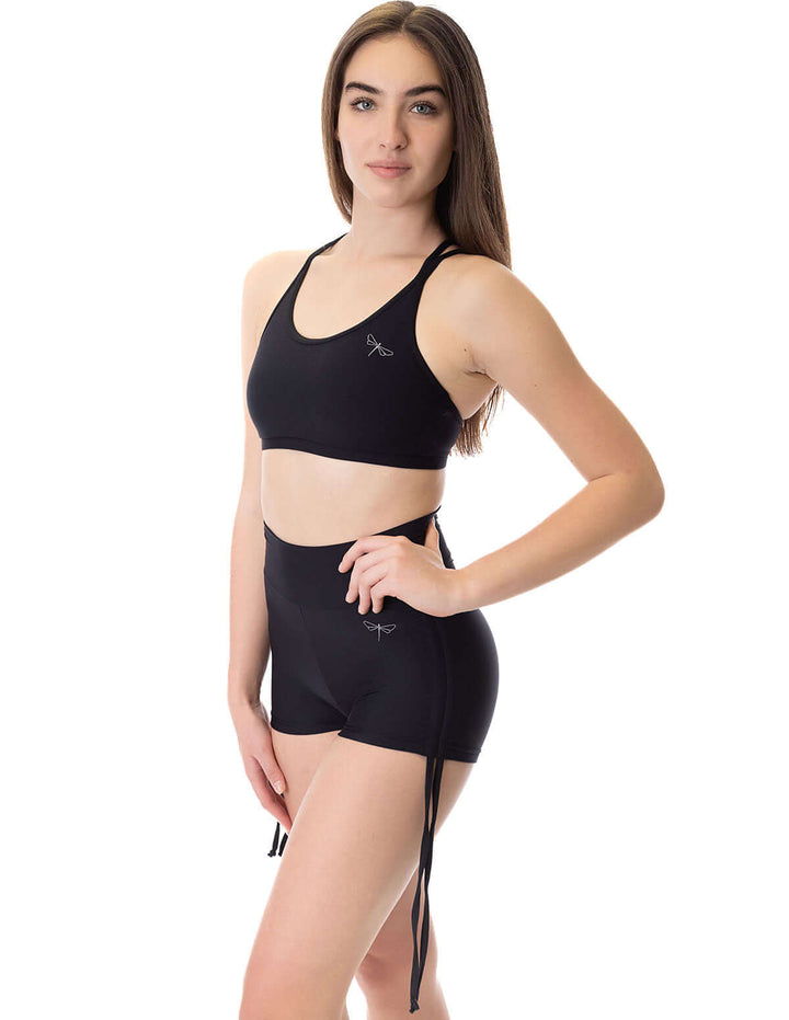 | Shorts | Color: burgundy | High Waist Drawstring Pole Shorts | Pole dance šortky se stahovacími šňůrkami | Short pole dance avec drawstrings