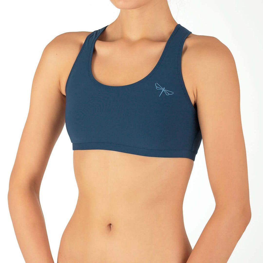 Racerback sports bra Kiley | Brassière de sport | Color: khaki | Women's sports bra | Dragonfly Pole Dance Clothes and Bikram Hot Yoga Outfit