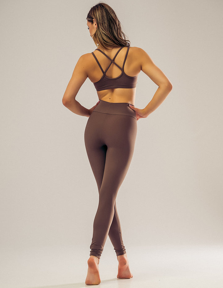Adriana mid-rise full-length yoga leggings – cocoa