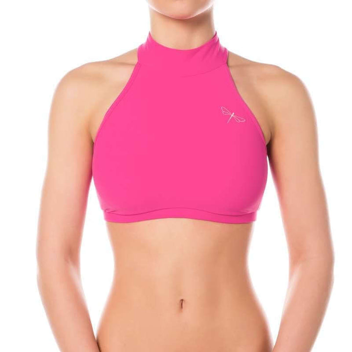 Halter sports bra Lisette | Brassière de sport dos nu à tour de cou Lisette | Color: petrol | Women's sports bra | Dragonfly Pole Dance Clothes and Bikram Hot Yoga Outfit