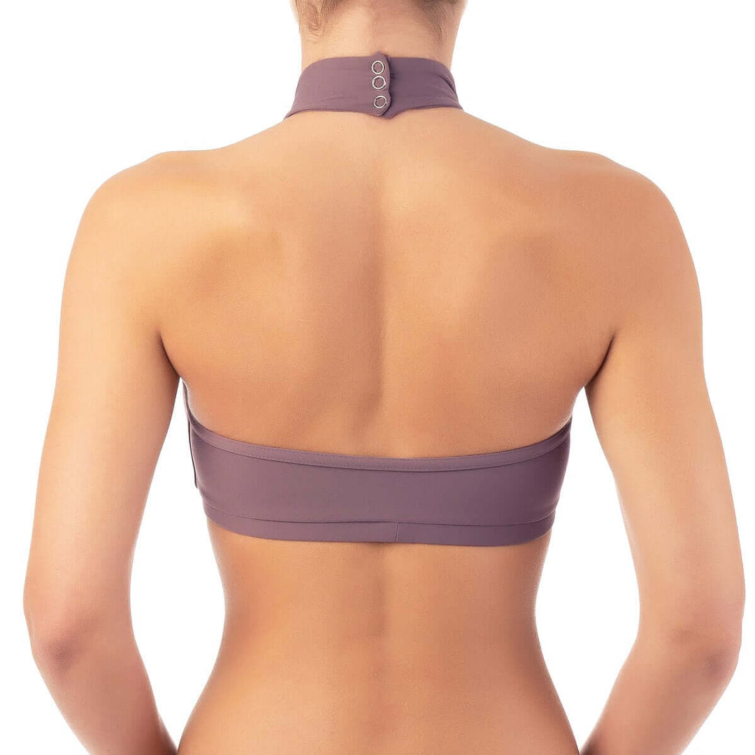 Halter sports bra Lisette | sportovní podprsenka za krk | Color: petrol | Women's sports bra | Dragonfly Pole Dance Clothes and Bikram Hot Yoga Outfit