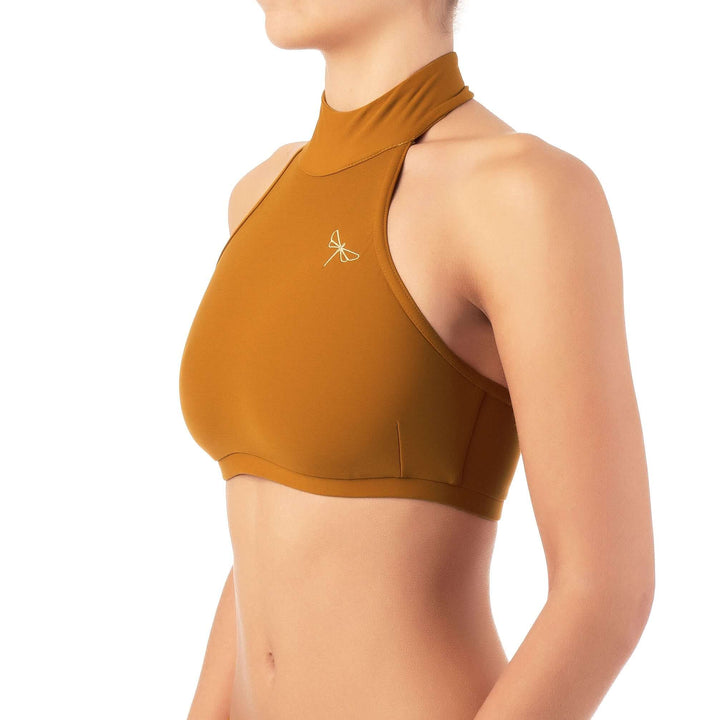 Halter sports bra Lisette | Ruckenfreier Neckholder Sport-BH | Color: petrol | Women's sports bra | Dragonfly Pole Dance Clothes and Bikram Hot Yoga Outfit