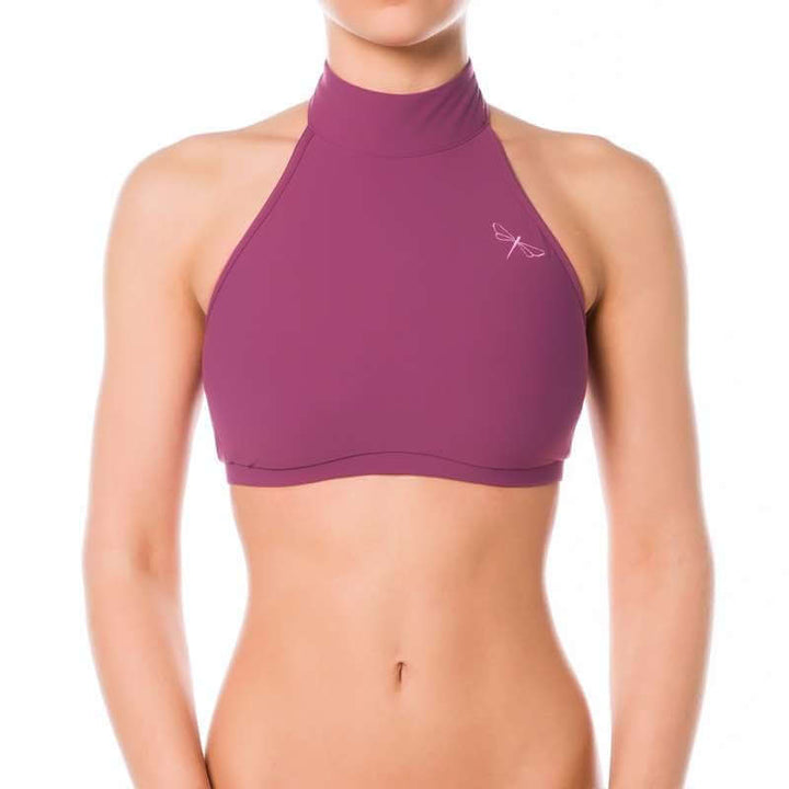 Halter sports bra Lisette | Halter Neck Sports bra | Color: petrol | Women's sports bra | Dragonfly Pole Dance Clothes and Bikram Hot Yoga Outfit