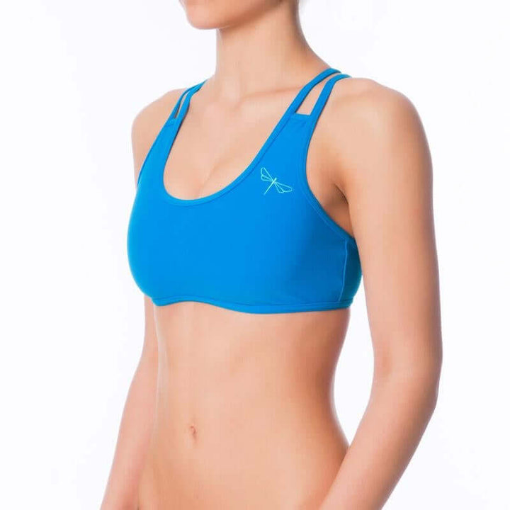 Lycra sports bra Xenia | Sports bra | Color: yellow | Women's sports bra | Dragonfly Pole Dance Clothes and Bikram Hot Yoga Outfit
