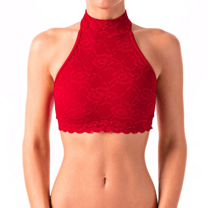 Lisette top lace Sports bra Dragonfly XS red lace