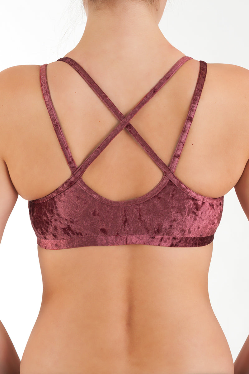 Nicole top velvet Sports bra Dragonfly XS amaranth velvet