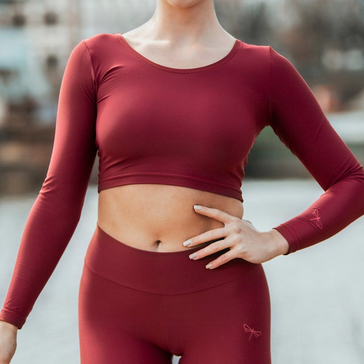 Pavi crop top Crop Top Dragonfly XS-S burgundy